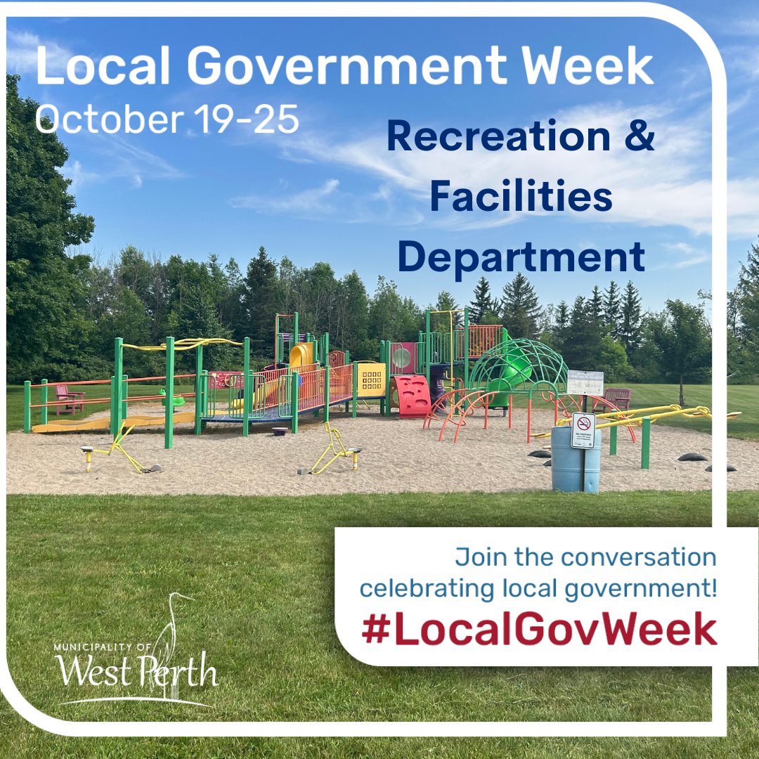 WestPerthON's tweet photo. Local Government Week- Our Facilities and Recreation Department is responsible for managing our parks, swimming pools, recreational facilities, and trails. Furthermore, it also oversees our summer day camps, youth center, and PA Day camps.  #WestPerthON #LocalGovWeek https://t.co/23MtpS3m4e