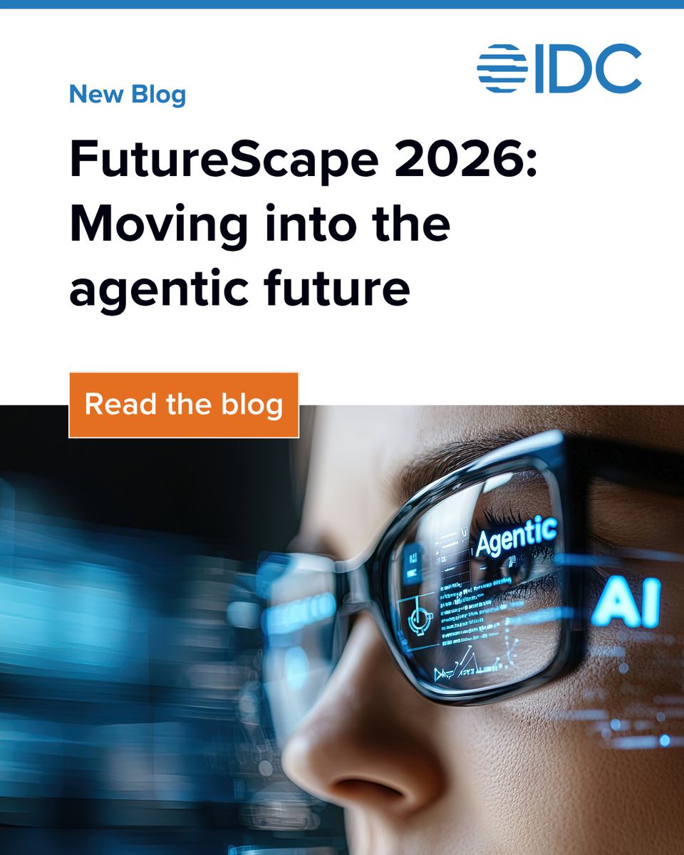 IDC (@idc) on Twitter photo Business leaders are navigating powerful crosscurrents from economic uncertainty to workforce disruption just as AI moves from experiment to enterprise orchestration.
IDC’s FutureScape 2026 reveals the predictions that will define this new phase of enterprise transformation. Business leaders are navigating powerful crosscurrents from economic uncertainty to workforce disruption just as AI moves from experiment to enterprise orchestration.
IDC’s FutureScape 2026 reveals the predictions that will define this new phase of enterprise transformation.