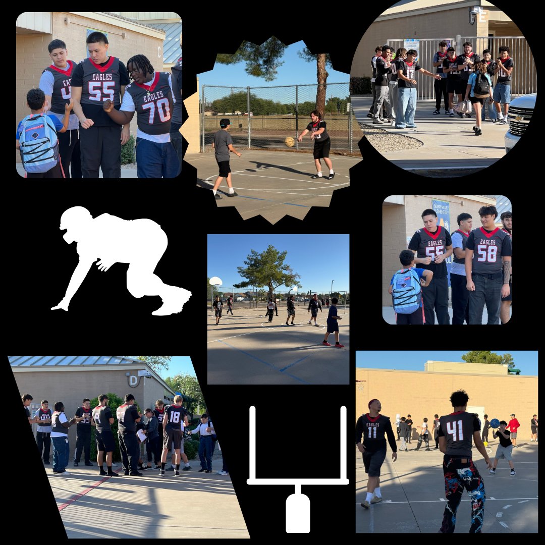 🦅 Eagles in the Community!

This morning, our Ironwood Eagles spent time with the future athletes and leaders at Desert Valley Elementary — hanging out, playing sports, and just having fun! 🙌

We love connecting with these future Eagles and sharing the spirit of teamwork,