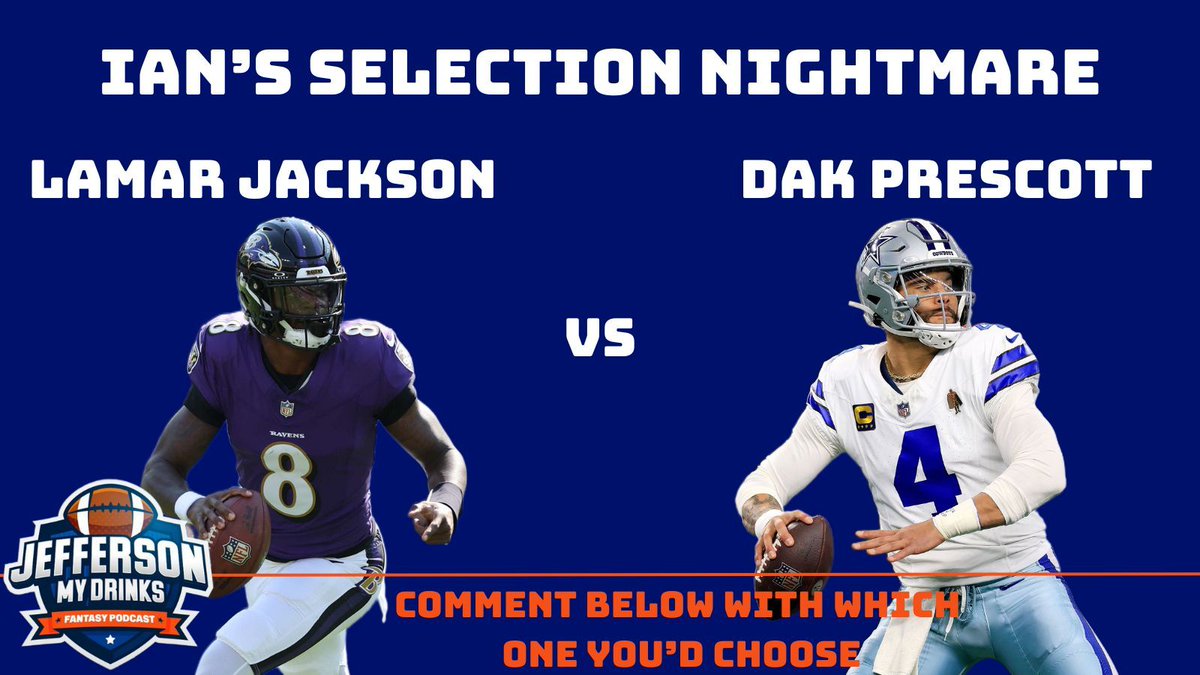 Ian's Selection Nightmare is brought about by the return of <a href="/Lj_era8/">Lamar Jackson</a>! Should he go straight back into his lineup or should he stick with the in-form <a href="/Dak/">Dak Prescott</a>? 

#NFL
#NFLFantasy
#RavensFlock
#DallasCowboys