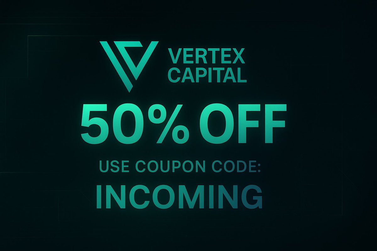 vertexcapitals's tweet image. 💼 Purpose of the “INCOMING” Code
•🔹 To welcome new traders joining Vertex Capital.
•🔹 To reward our community for early participation.
•🔹 To make evaluations more accessible for aspiring funded traders.
⸻
⚡ Example
Use coupon code INCOMING at checkout to get 50% OFF…