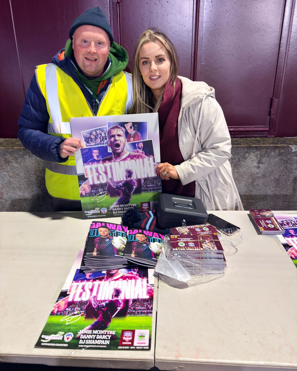 GalwayUnitedFC's tweet photo. Tickets for Walshy's Testimonial are on sale outside of the Club Shop at Eamonn Deacy Park this evening 🎟️

The match to celebrate our record appearance maker will take place in Terryland on Saturday, Nov 15 🇱🇻

#ItsATribalThing | #UnitedAsOne | Match Partner: Galway Frame Shop https://t.co/m0goWqPOa5