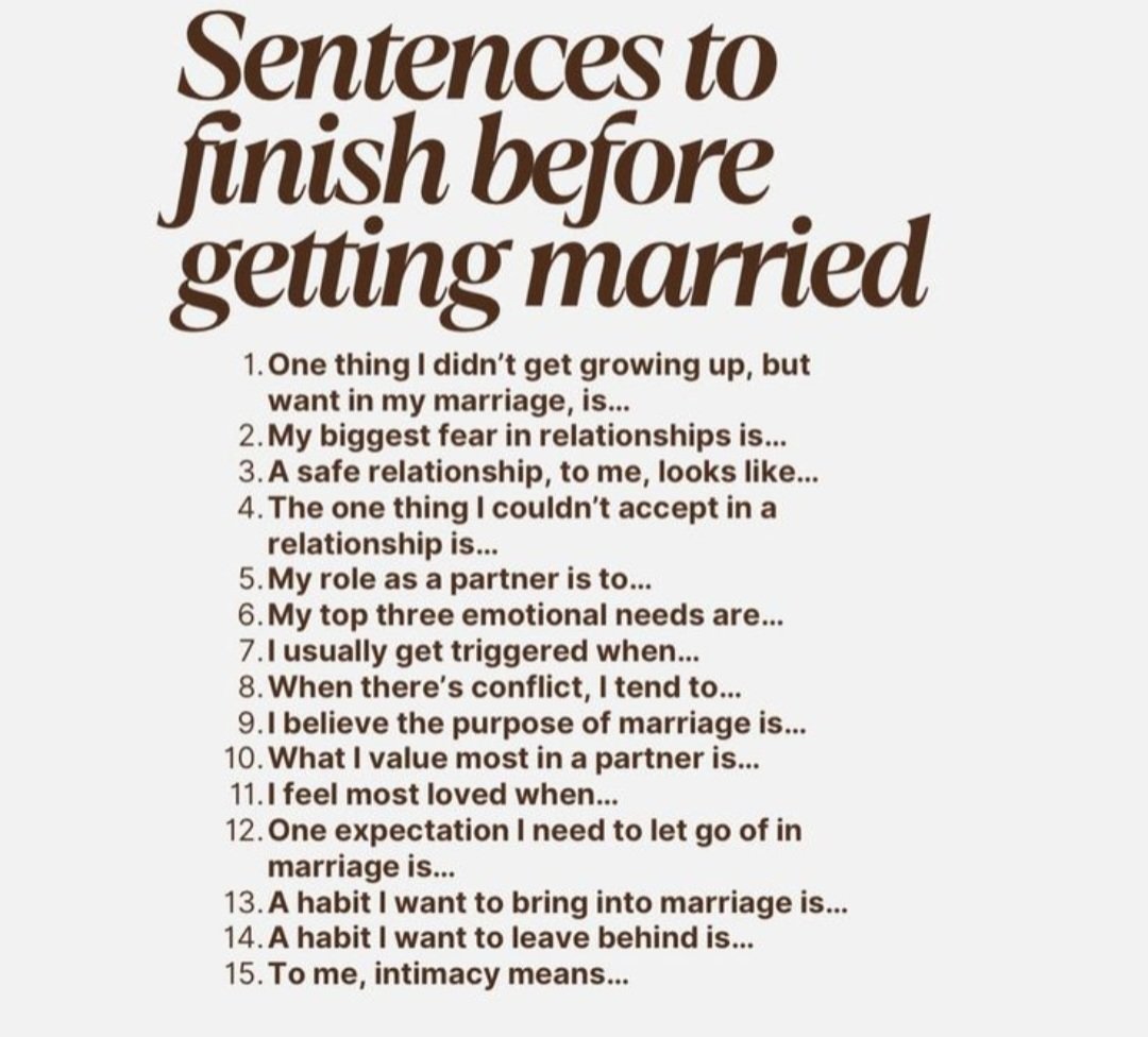 H_MindH_Life's tweet image. Sentences to finish before getting married