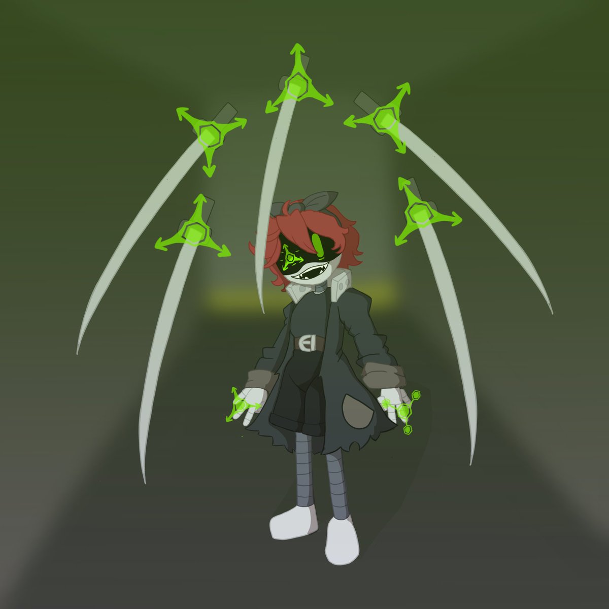 SolversSerenade's tweet photo. Say hello to Sk-1 my Dronesona in a way XD

Her story has changed a few times now, their latest story brings them into my Deliverance Au! 

They are a repair drone who uses the solver to work on others maintaining the other drones like a doctor. 
#murderdrones #MDAU https://t.co/CrKAbtXnXM