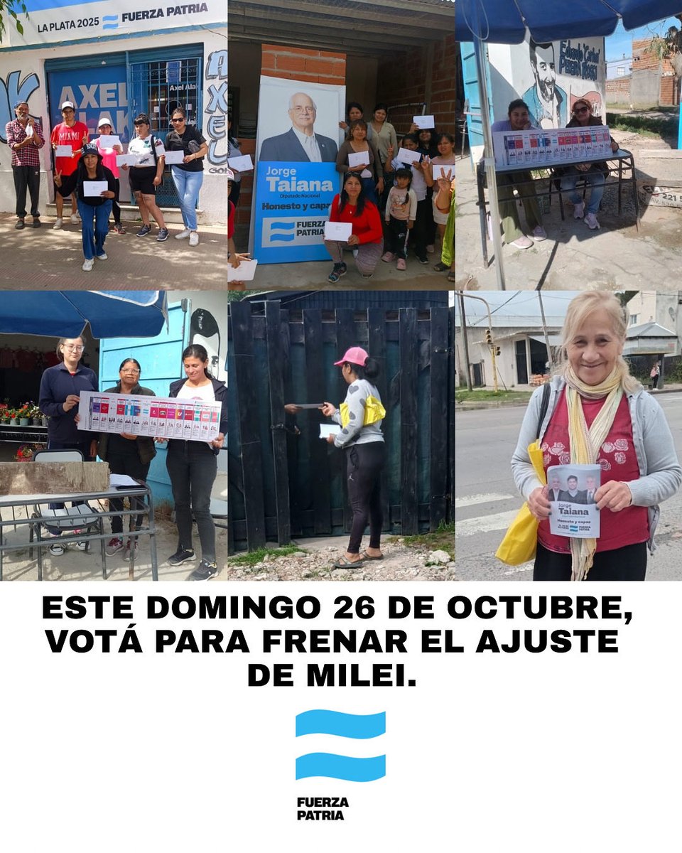 Este domingo tenemos una oportunidad enorme: frenar el ajuste que está destruyendo la vida de millones de argentinxs.
En cada barrio, casa por casa, seguimos organizándonos por un futuro más justo. ✌🏻
Porque la Patria se defiende en las urnas y en las calles.