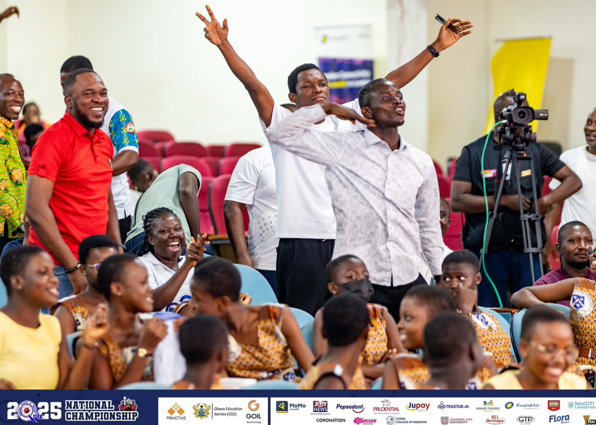 NSMQGhana's tweet photo. AUDITORIUM 900:

End of contest.

Archbishop Porter Girls’ SHS: 46pts
Bueman SHS: 45pts
Oyoko Methodist SHS: 39pts

Congratulations to Archbishop Porter Girls’ SHS for advancing to the one-eighth stage of the competition. 
 
#NSMQ2025 #NSMQPrelims #Primetime https://t.co/je6t9tK0Bh
