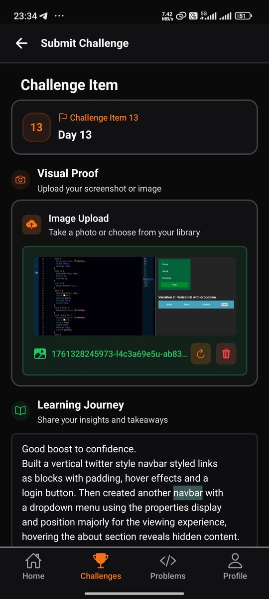 Coder_Jetha's tweet image. Completed the day 13 of the Webdev Tortoise Challenge with @udemy on Masterji app developed by @Hiteshdotcom from @ChaiCodeHQ 

Today built two navigation bar first one vertical like this app and another one with drop-down menu.
Boosted my Confidence fs