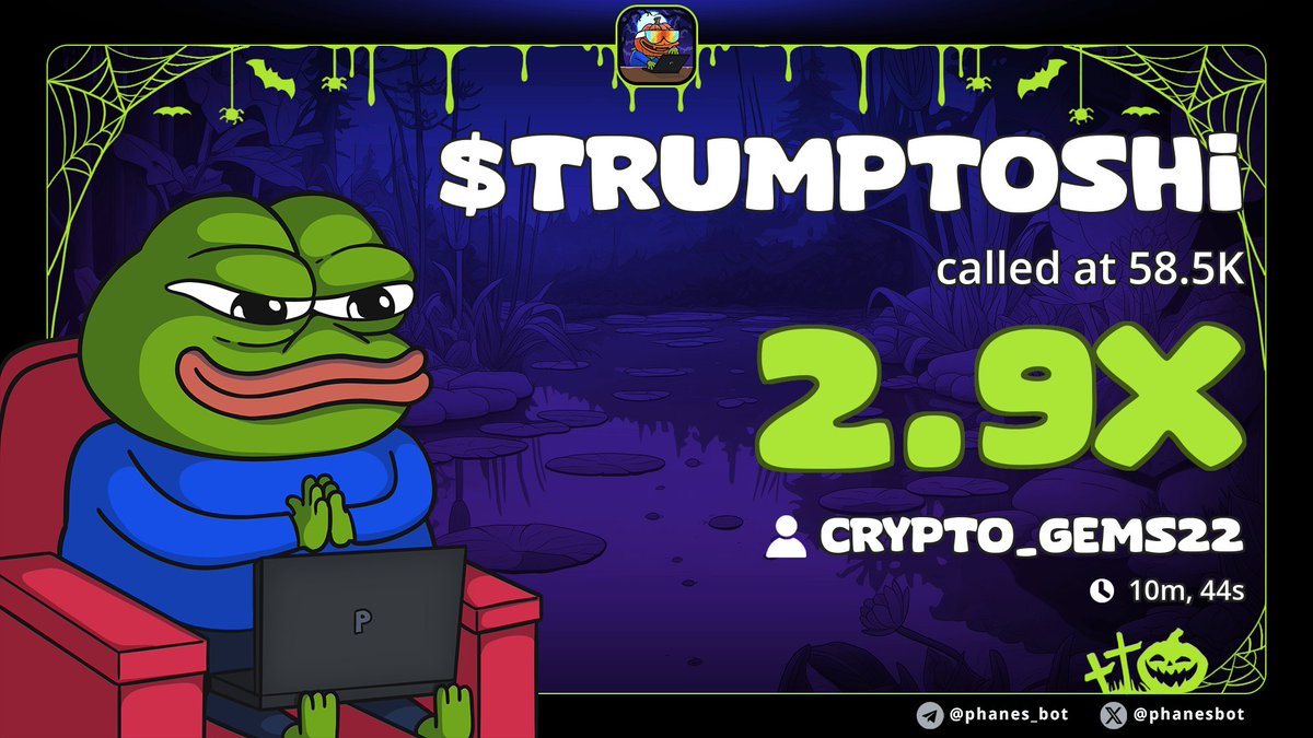 2.9x pump from my call on $TRUMPTOSHI
Private Tg frens eating 🥣 good

0xaab861b440a1cb854a68450e99db127adf674444