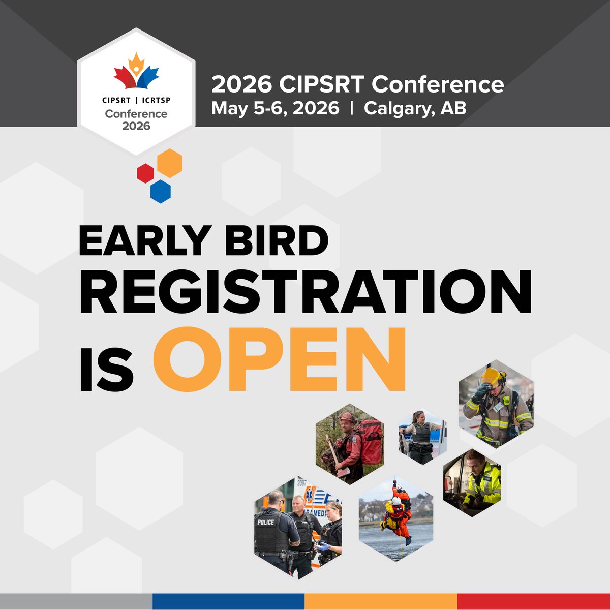 CIPSRT_ICRTSP's tweet image. 🚨 Early Bird Registration is NOW OPEN! 🚨 
 
Join us at the 2026 CIPSRT Conference for two days of keynotes, sessions + networking opportunities that strengthen connections and advance mental health and wellness with public safety personnel, leaders, their families, researchers…