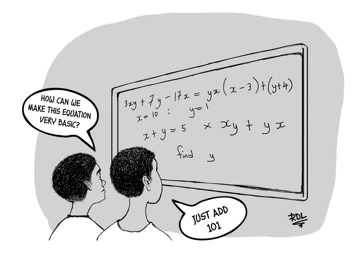 riddle_dela's tweet image. Equation 101
.
.
#illustration #riddlemations  #mathhumor  #digitalart  #education  #funnycomics  #cartoon