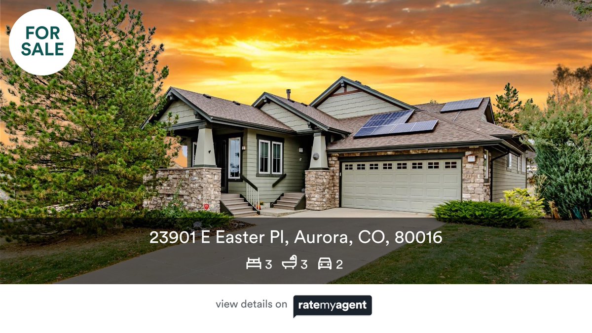 RobertBatura's tweet photo. 🛌 3 🛀 3 🚘 2
📍 23901 E Easter Pl, Aurora, CO, 80016

My latest listing on #RateMyAgent.
Associate Broker 053009
https://t.co/rEt1TKIPlF

...
#ratemyagent #realestate https://t.co/RqTc1A1vBq