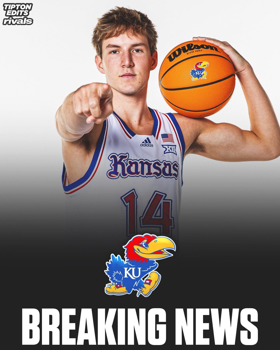 Joe Tipton (@tiptonedits) on Twitter photo NEWS: Luke Barnett, the No. 113 overall recruit in the 2026 class, has committed to Kansas, source told <a href="/Rivals/">Rivals</a>. 
The 6-3 shooting guard chose the Jayhawks over Miami, TCU, UNLV, and others. 
on3.com/rivals/news/to… NEWS: Luke Barnett, the No. 113 overall recruit in the 2026 class, has committed to Kansas, source told <a href="/Rivals/">Rivals</a>. 
The 6-3 shooting guard chose the Jayhawks over Miami, TCU, UNLV, and others. 
on3.com/rivals/news/to…