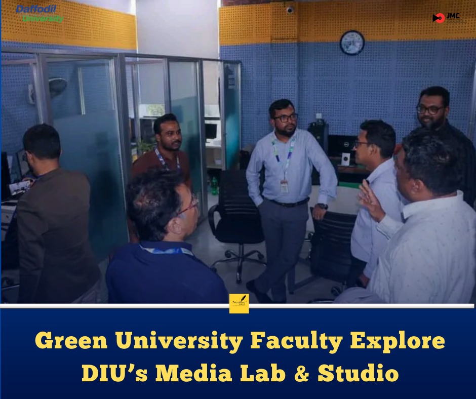 NextWord399970's tweet image. The JMC team from Green University, led by Dr. Habib Mohammad Ali, visited DIU’s vibrant green campus to explore our Media Lab &amp;amp; Studio facilities. 
#DIUJMC #GreenUniversity #MediaLab
#JMConlinemojo
@MoJoJamil