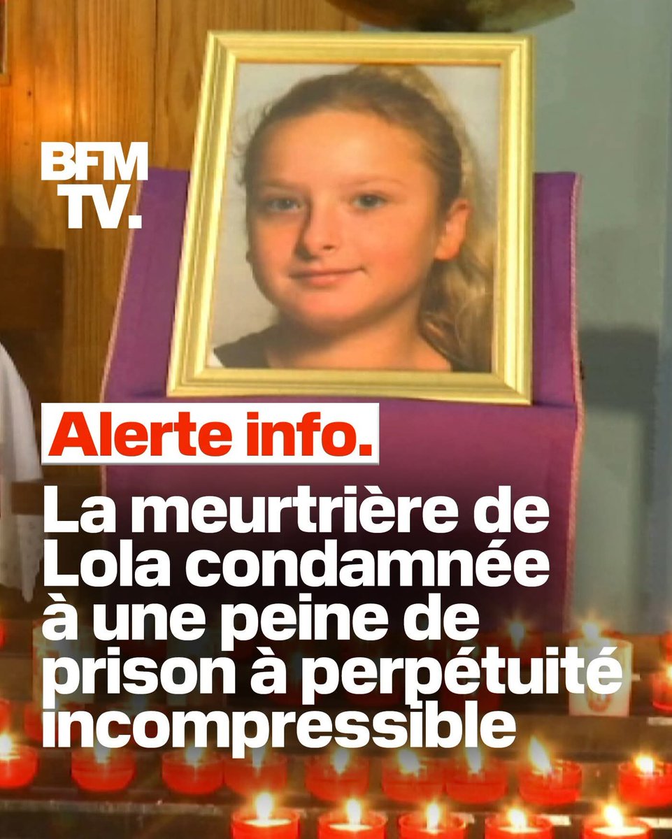 Perpétuité incompressible. Ce que voulait sa famille. Que #Lola repose désormais en paix. 
🙏✨️