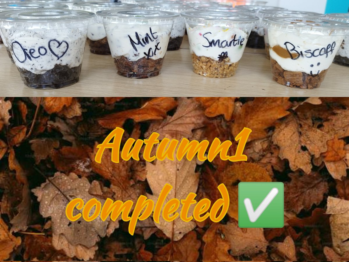 Autumn1 completed ✔️
A fabulous but tiring half term where the mission of achieving excellence for all is becoming reality. The idea that this year will be our moment is 1/6 done! Staff have given their all so I made cheese cake cups for pudding today as a gesture of thanks 💙