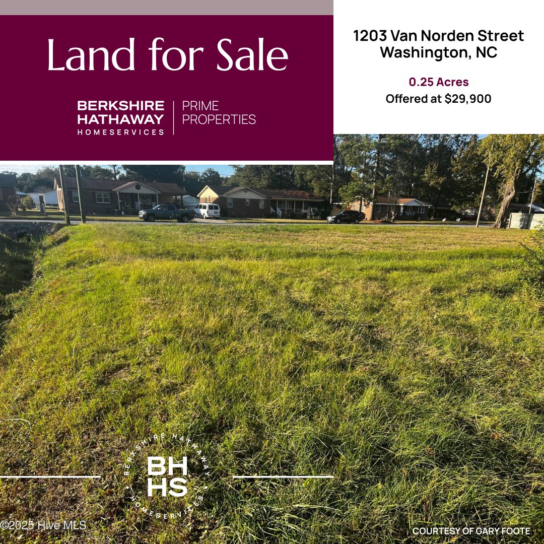 BHHSPP's tweet image. Just listed! Residential land in Washington, NC — an incredible opportunity to create the home you’ve always imagined. 
See what it means to work with a Forever Agent™. 252.321.1990
#bhhspp #berkshirehathawayhomeservices #foreveragent #thebestofthebest #bhhs #encrealtor