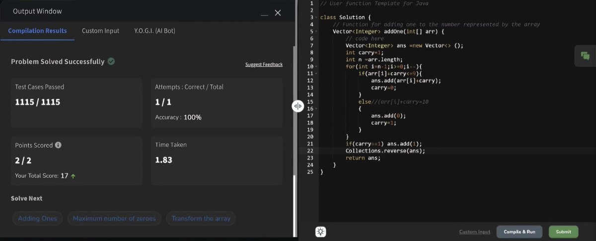 Nandandip_1414's tweet image. 💻 Day 33 of #100DaysOfCoding
Learned about ArrayList in Java and understood its features & usage.
Solved a problem on adding one to a number using ArrayList.
Spent some time focusing on academic studies to strengthen my fundamentals.
#zigbee