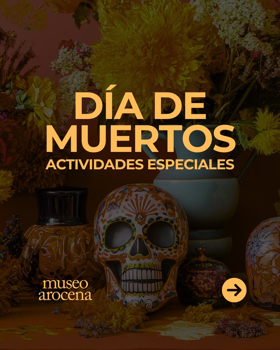 museoarocena's tweet photo. 🕯️💀🌺 ¡Celebremos juntos el #DíaDeMuertos! 
Sumérgete en una de las tradiciones más coloridas y entrañables de México.

El Museo Arocena te espera con un programa especial para honrar y recordar a nuestros difuntos.

Ver hilo 🧵(1/6) https://t.co/qdiGXmEV8B