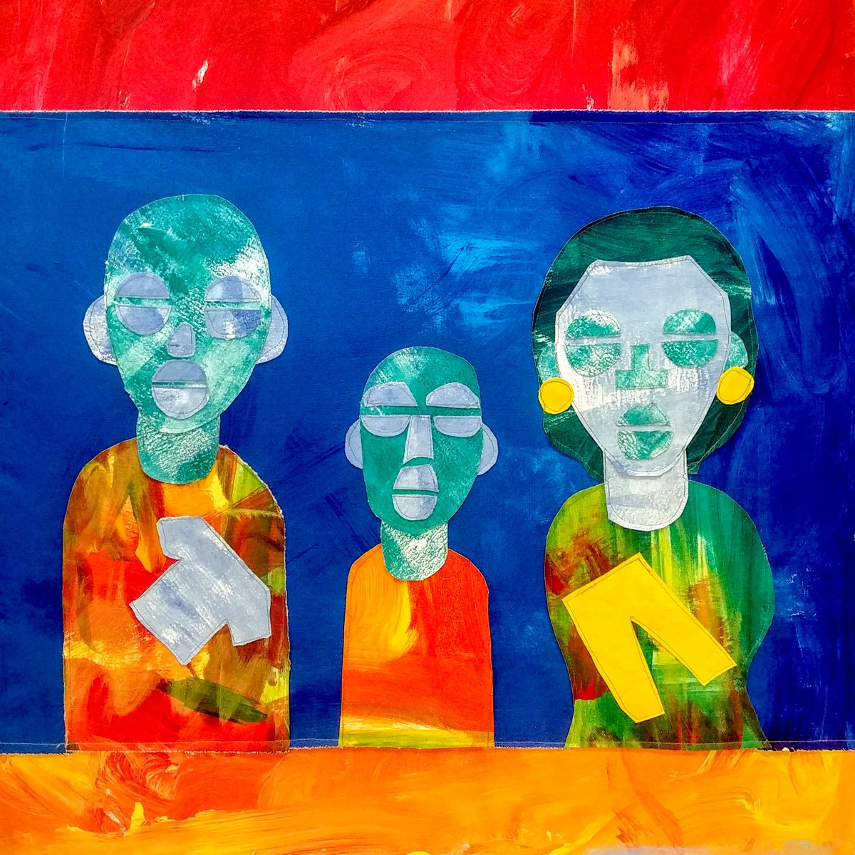 "Provide," 2019 Life Pieces To Masterpieces Acrylic on canvas collage "My parents provide the things I need to live."  

#art #painting
