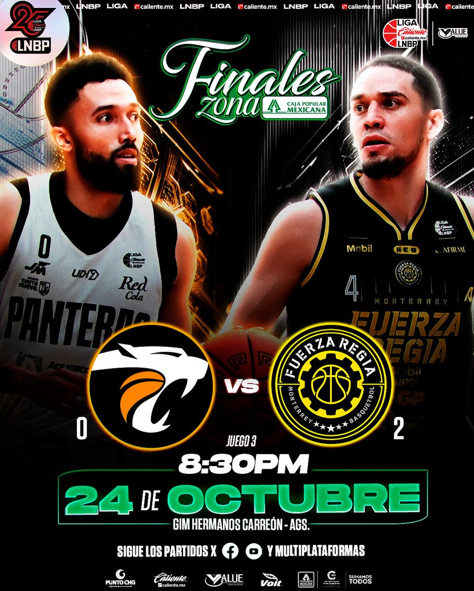 ¡Saludos a todos! Este viernes se reanudan las Finales de Zona de la <a href="/LNBPoficial/">Liga Caliente.mx LNBP</a> con el Juego 3 ahora en en Ciudad de México y Aguascalientes 

¿Quién se lleva el juego esta noche? 

#MarcandoLaDiferencia #LigaCalienteMXLNBP #EsTeEsMiJuego  #JuntosHaciendoHistoria #Temporada2025