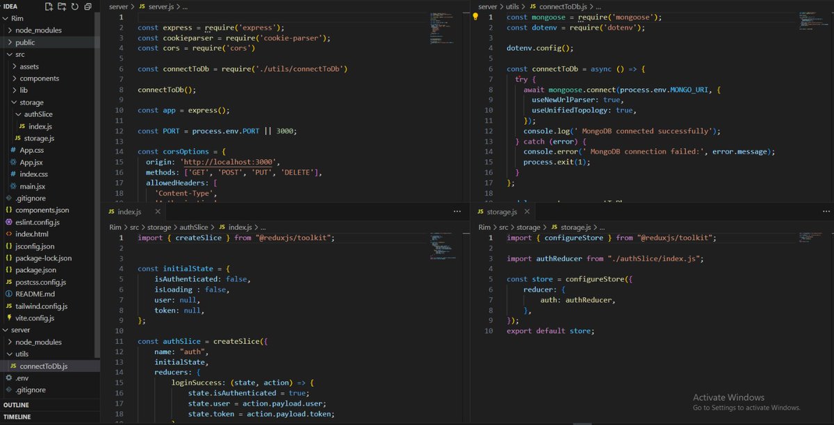 Jaagaabaan's tweet image. Day 1 of Building My App

Started setting up the foundation for a full-stack project 

Backend:

Initialized Node.js with Express

Connected to MongoDB

Configured CORS &amp;amp; Cookie Parser

Frontend:

Created Vite + React setup

Installed &amp;amp; configured Tailwind CSS + Shadcn UI