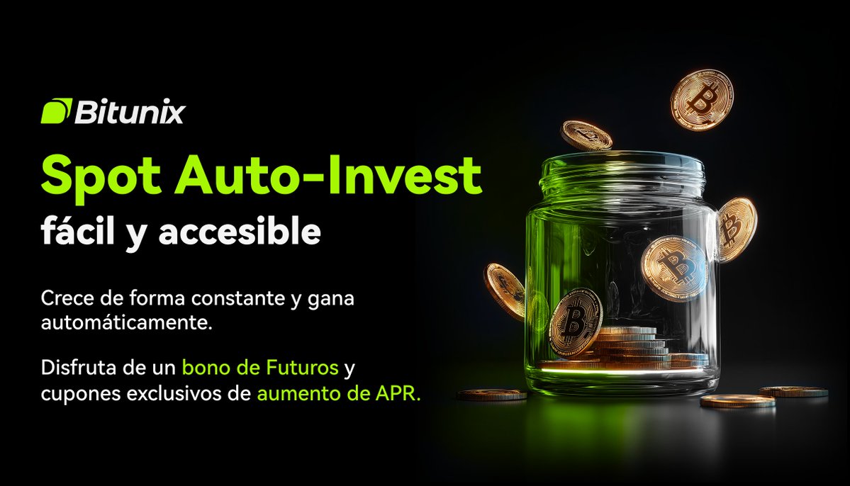 BitunixES's tweet image. 🚀 ¡Haz crecer tus activos automáticamente con #Bitunix Spot Auto-Invest!
Crea tu plan, invierte fácilmente y desbloquea 🎁
💵 Bonos de Futuros
📈 Vales de Impulso APR
🗓️ 24 oct – 7 nov (UTC)
Comienza tu plan ahora ⤵️ bitunix.com/auto-investment  
#Crypto   #PassiveIncome…