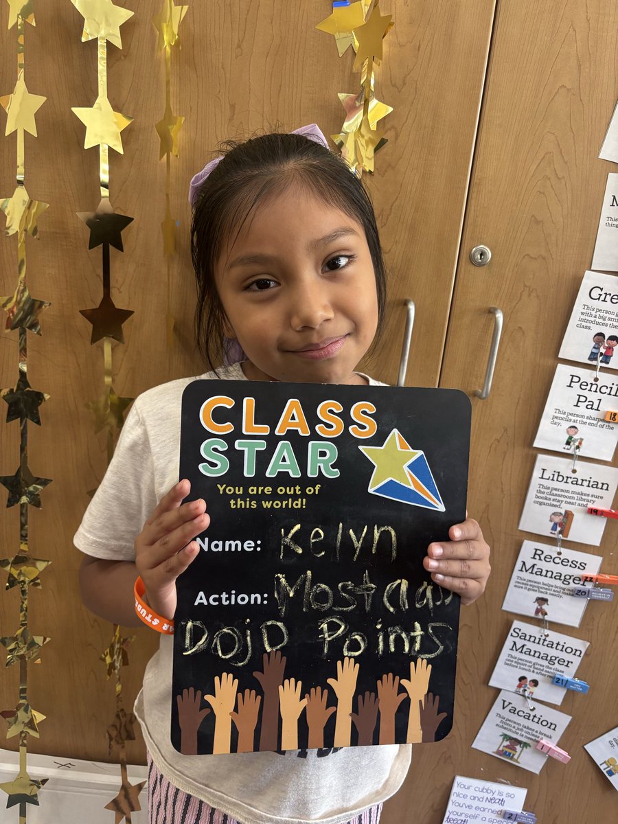 This week our star student is Kelyn! Kelyn is very sweet, helpful, and tries her best daily. Way to go, we love you and are so proud of you! 🤩❤️