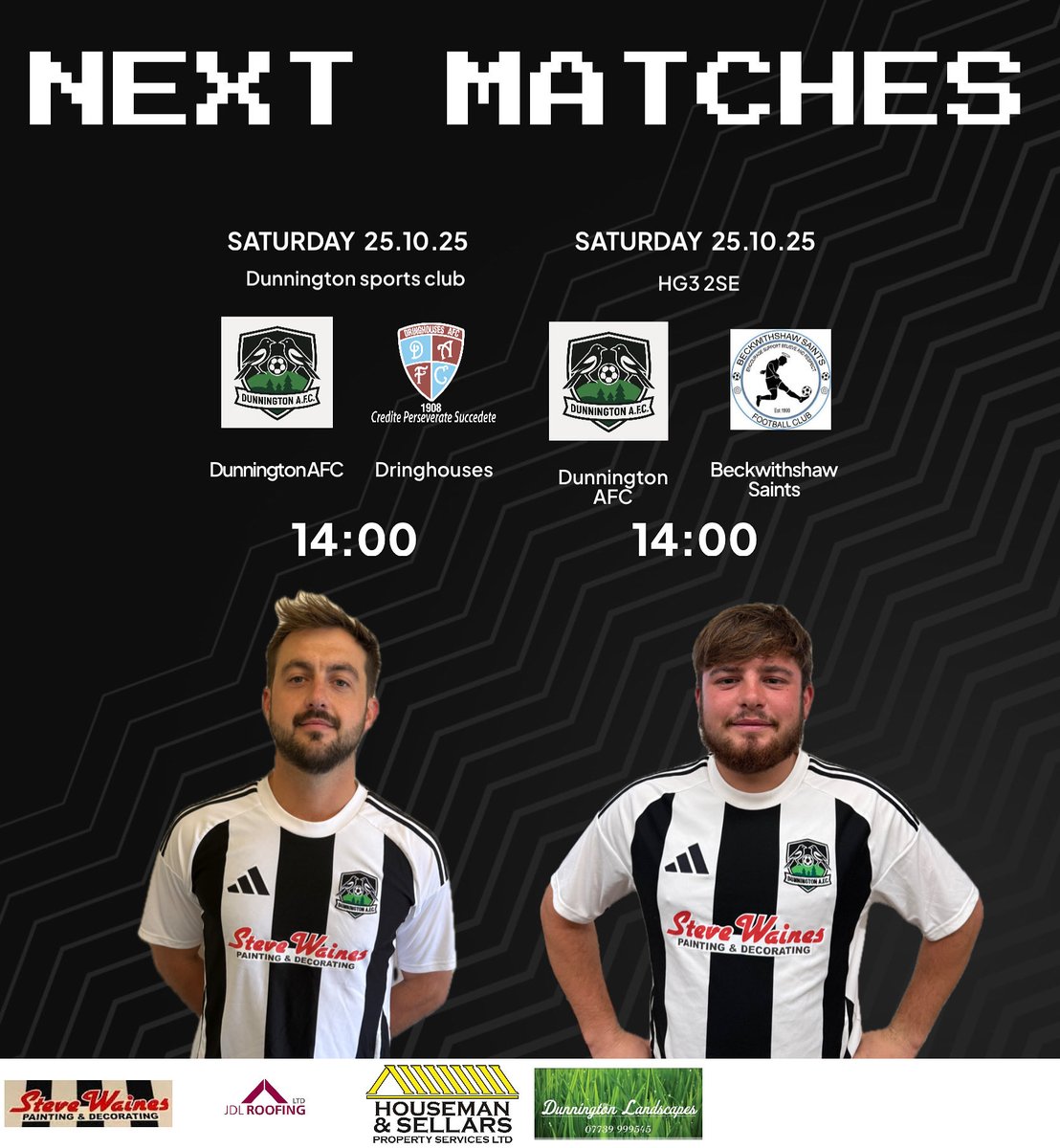 Double cup weekend action!

Tomorrow the firsts face Dringy at home in the senior cup. The reserves face the long trip to play Beckwithshaw saints in the reserve cup. Both times looking to progress through the rounds.

#UTD #magpies 🖤🤍