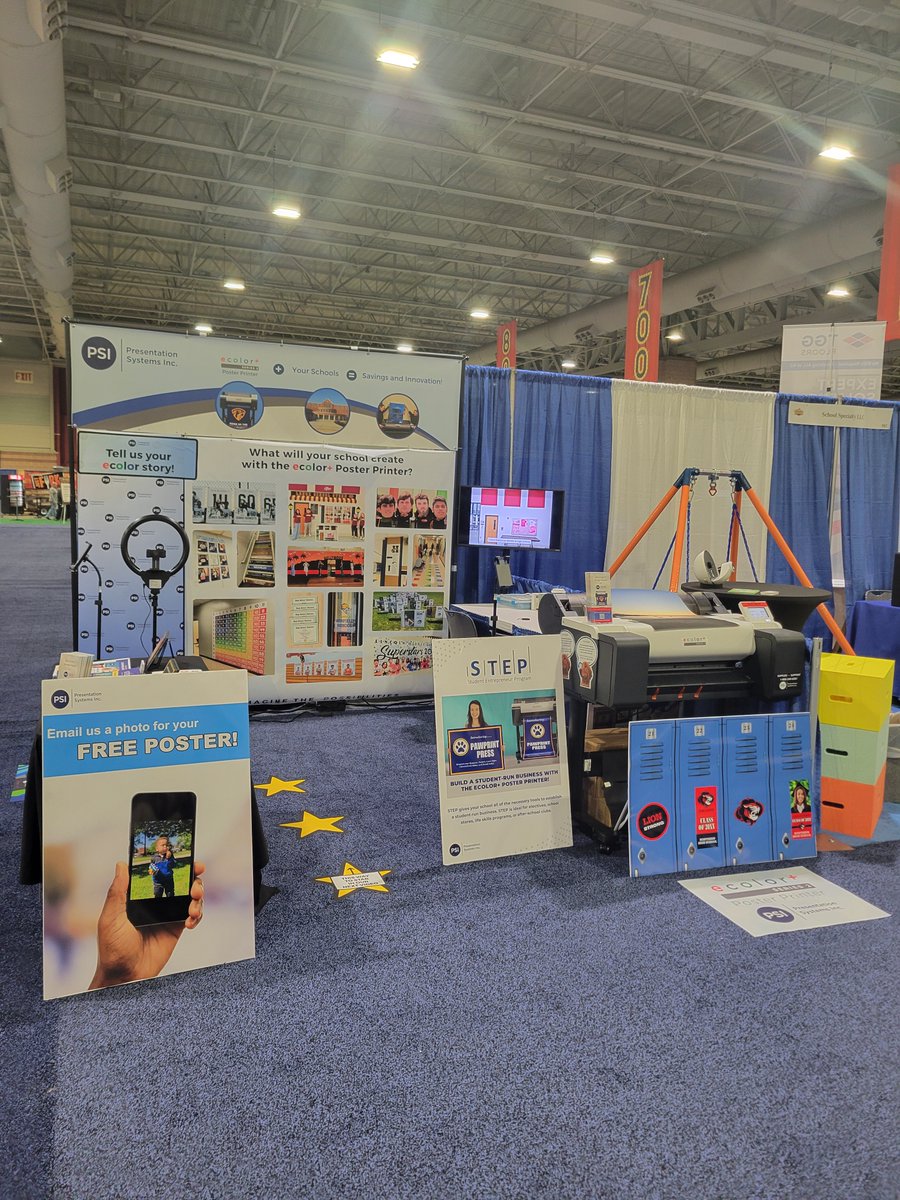 EcolorSystem's tweet image. PSI attended two different trade shows over the past few weeks! We had a blast showing teachers and administrators how amazing the eColor+ Poster Printer is! 🖨

presentationsys.com

#schoolposterprinter #tradeshows #presentationsystems #posterprinter