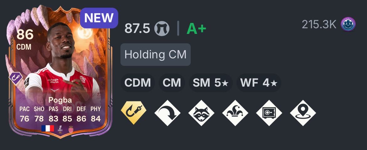 If you’re completing Pogba, the CDM version is CLEAR 🇫🇷

✅ Intercept+ and Anticipate playstyles
✅ Great passing
❌ No Tiki Taka
❌ Feels a bit clunky at times 

200k is great value - but Busquets is still the better card