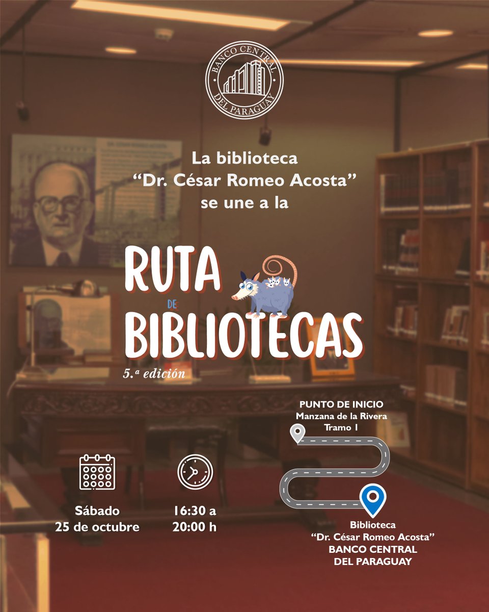 BCPCultural's tweet photo. ¡Hoy se realiza una nueva edición de la #RutaDeBibliotecas2025!

La #BibliotecaBCP forma parte del Tramo 1, con actividades abiertas al público para celebrar la lectura y la cultura.

16:30 a 20:00 h
Biblioteca “Dr. César Romeo Acosta”

Acceso libre y gratuito
#BCPCultural https://t.co/VFnjE7Loc8