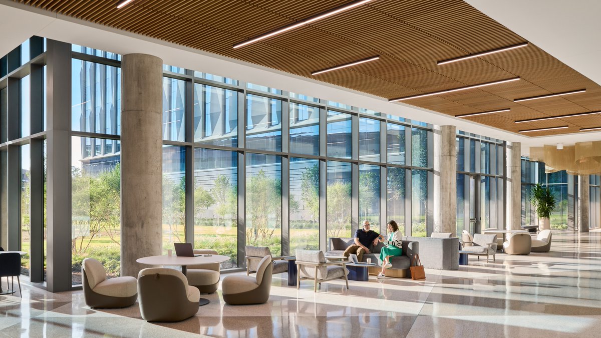 KDC_Development's tweet image. The ribbon is cut on our Wells Fargo Las Colinas project! Two 10 story buildings across 22 acres bring 4,500 employees together. Designed by Corgan and built by Austin Commercial, the net positive campus puts employees and sustainability first. Read more: dmagazine.com/commercial-rea…