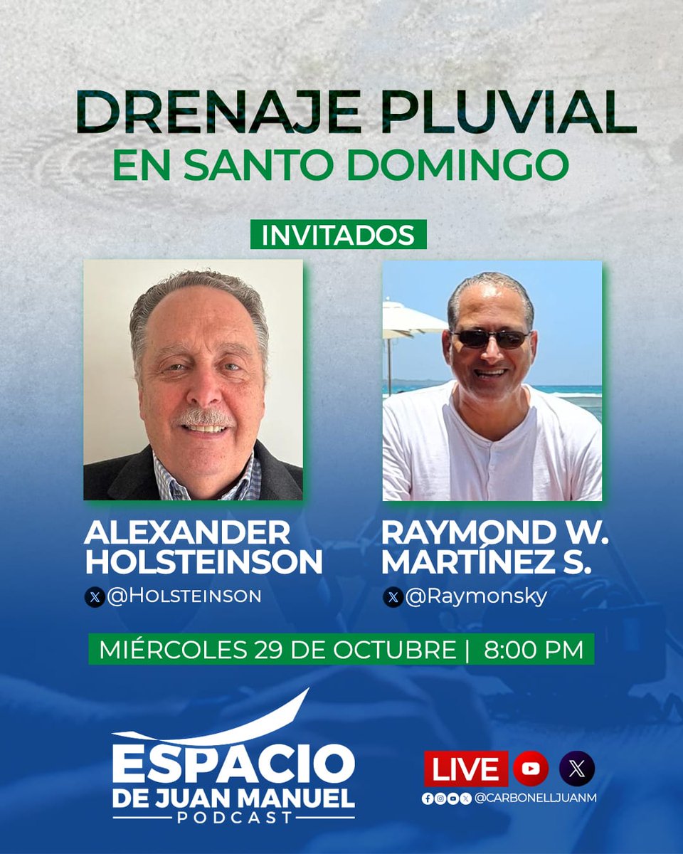 Únete y conversa con nosotros! <a href="/Holsteinson/">Alexander Holsteinson</a> <a href="/CarbonelljuanM/">El Espacio de Juan Manuel #Podcast🎙️🇩🇴</a> <a href="/PenaConstruRD/">PeñaConstructivard</a> <a href="/TaverasL/">Luis Taveras | 🏗️🎙️</a> <a href="/JoelGneco/">Joel M. Gneco Gross</a>