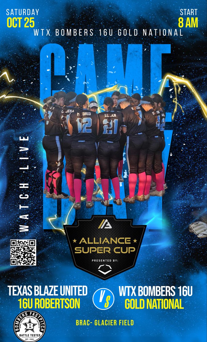 Ready to go compete at Super Cup in College Station!!! 
#bluebloods
<a href="/wtxbombers16UGN/">WTX Bombers 16U Gold National</a> 
<a href="/CSA_Athletes/">Collegiate Sports Advocate (CSA)</a> 

Update: Game has been moved to 11:30am start time