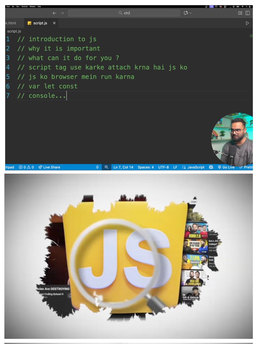 shikhacode_fr's tweet image. Day 1 of JavaScript ...✨
#JavaScript #explore #sheriyanscodingschool