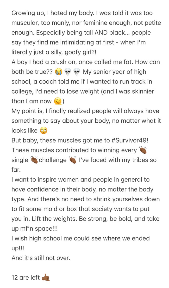 trainwithmc's tweet image. For all the women who are tired of being told how they should look, act, or dress, this one’s for you 👏🏾👏🏾👏🏾 #Survivor49