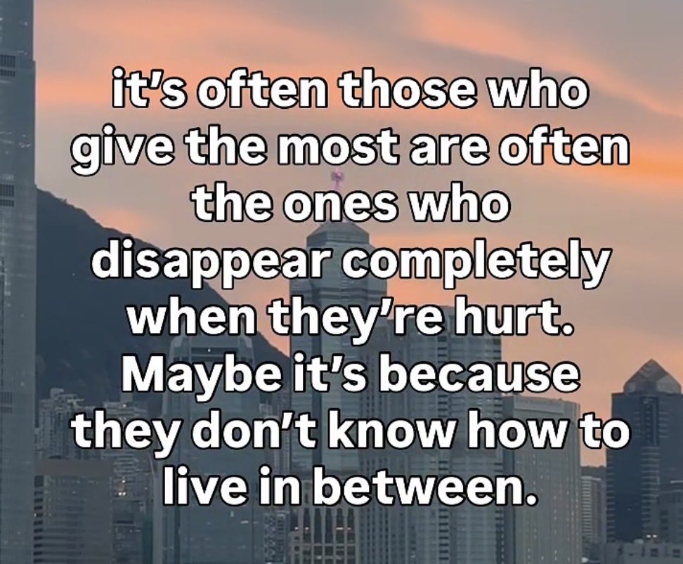 Do you go silent when you’re in the middle?

💭 Why it’s hard to live in between love and hurt

Because that space holds both the warmth of what once was and the ache of what isn’t anymore.
You’re still connected — but not safe. Still feeling — but not free.

So most people go