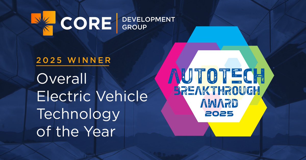 Thrilled to be named “Overall Electric Vehicle Technology of the Year” by AutoTech Breakthrough! We’re building the future of fleet EV charging. 

Learn more: coredevusa.com/core-developme…