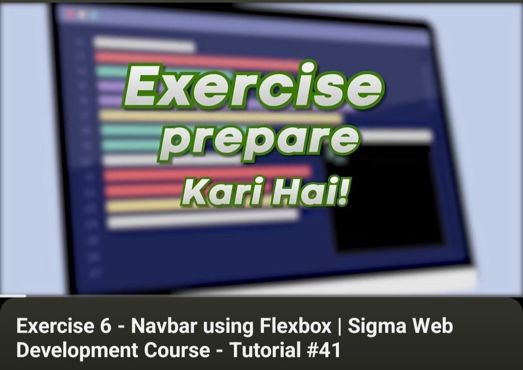 vinayaksharma05's tweet image. Exercise 6
Create a NavBar using FlexBox.

About Exercise:
Create a identical Navbar of @UltraEdit.

Tutorial 41 form @codewithharry bhai&apos;s 
Free course - Sigma Web development course

#FrontendDeveloper
#FrontendDevelopment
#WebDeveloper
#WebDesign
#WebDevelopment
#HTML
#CSS