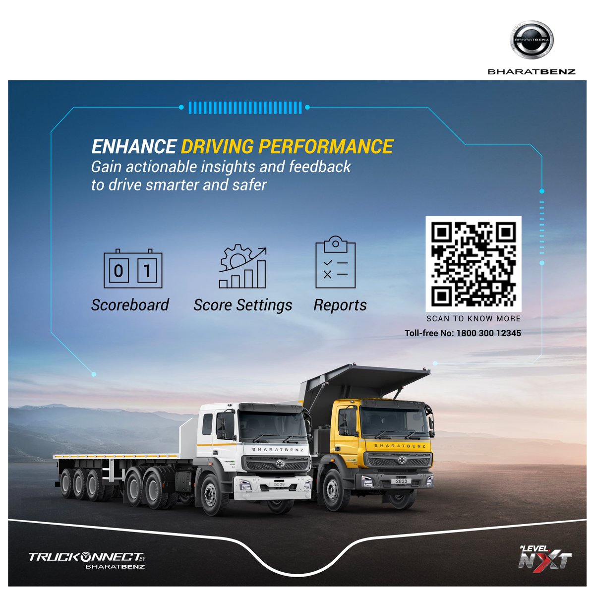 BharatBenz1's tweet image. With BharatBenz Truckonnect’s Advanced Driving Analysis, track Driver Score, RPM, Speed Bands &amp;amp; more — your smart coach for better performance.
Drive smart. Stay ahead.

Learn more: brnw.ch/21wW5lT

#BharatBenz #LevelNXT #Telematics #Truckonnect #Trucks #ConnectedVehicles