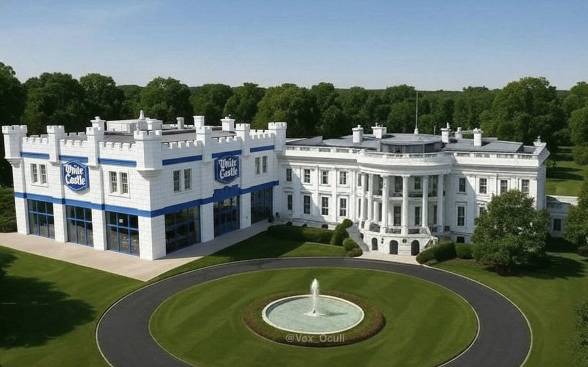 Vox_Oculi's tweet image. 🚨BREAKING: After the ballroom is complete, President Trump will unveil plans for the first White Castle to be built in place of the West Wing, so all White House visitors can enjoy juicy sliders and crinkle cut fries.