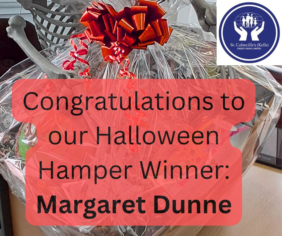 Well Done to the Winner of our Halloween Hamper Margaret Dunne and Happy Bank Holiday Weekend to all our members!