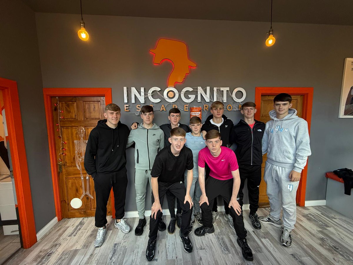 Our TY students photographed after their visit to the Incognito Escape Rooms in Dublin city centre today