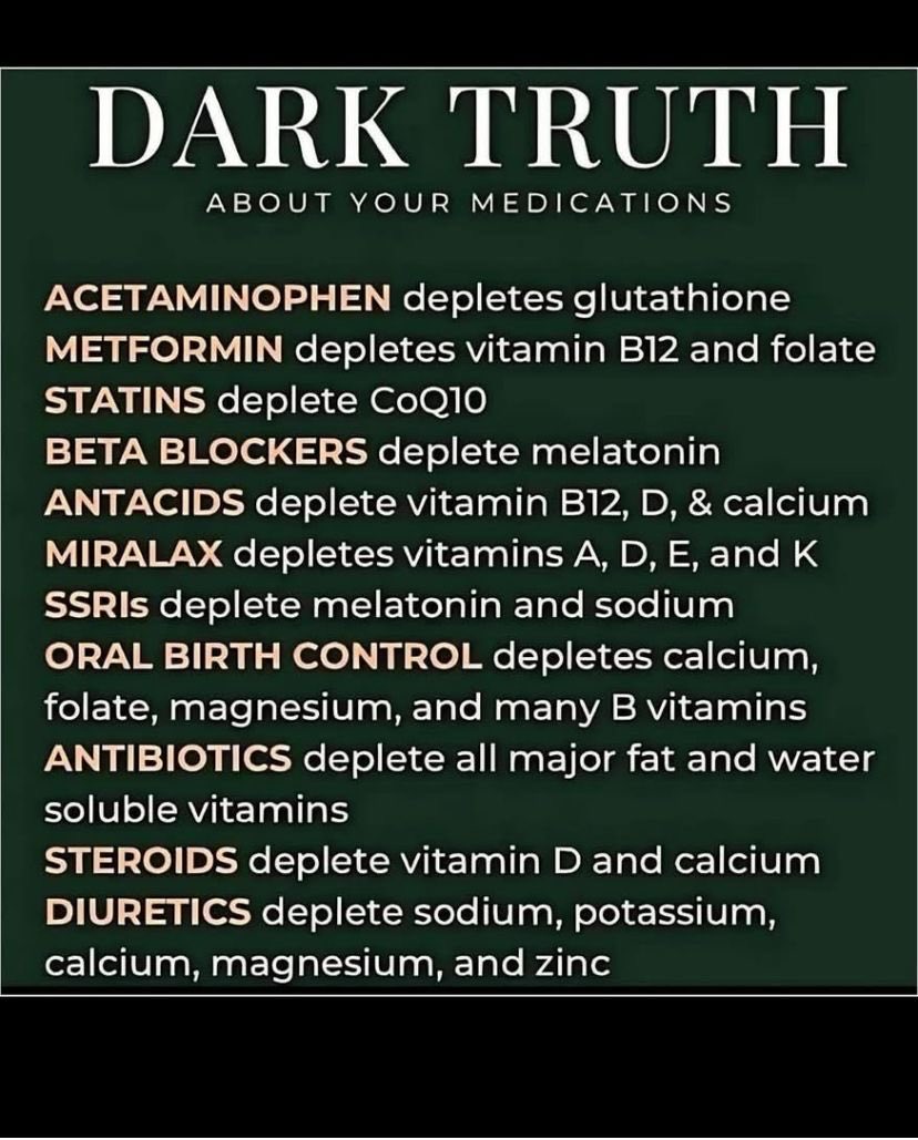 If you are on medication don't forget to get minerals and supplements if needed.
