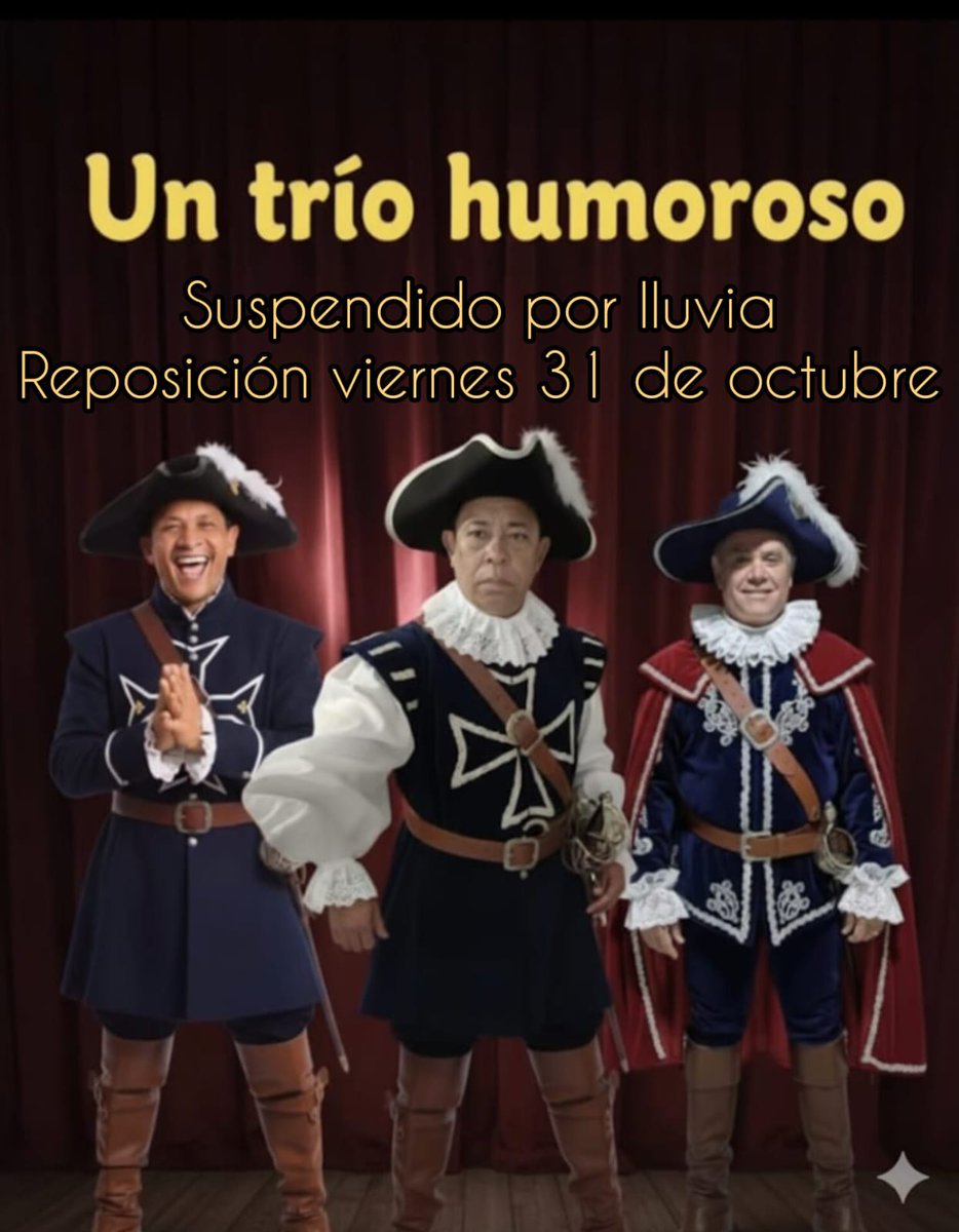 A pesar de tener el cupo lleno, no podemos arriesgar al público. El clima no nos favorece, por  tal razon hemos pospuesto nuestro show para el viernes 31, o sea, viernes proximo. Disculpen los inconvenientes.