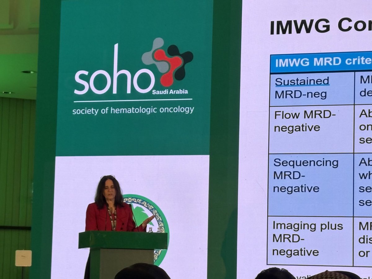 ⁦thank you Dr. Dispenzieri for wonderful talk on MRD in multiple myeloma in SOHO Saudi Arabia.  <a href="/ADispenzieri/">Angela Dispenzieri</a>⁩ ⁦<a href="/MayoClinic/">Mayo Clinic</a>⁩ ⁦<a href="/SocietyofHemOnc/">Society of Hematologic Oncology (SOHO)</a>⁩ ⁦<a href="/KFSHRC/">مستشفى الملك فيصل التخصصي ومركز الأبحاث</a>⁩