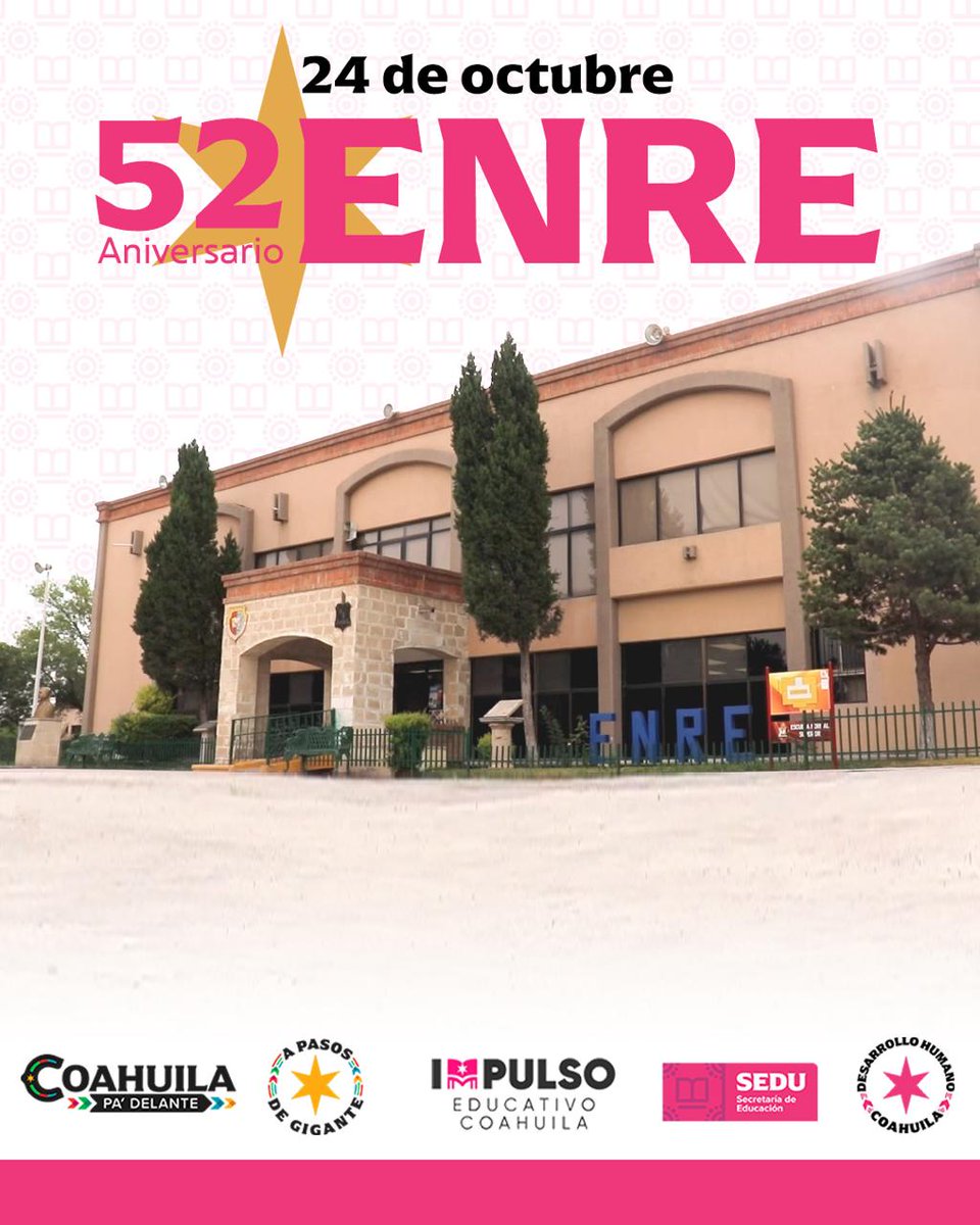 La Escuela Normal Regional de Especialización de Coahuila celebra más de medio siglo de trayectoria al servicio de la educación inclusiva y de calidad.
¡Felicidades a toda su comunidad educativa!
#ImpulsoEducativo #CoahuilaPaDelante #APasosDeGigante