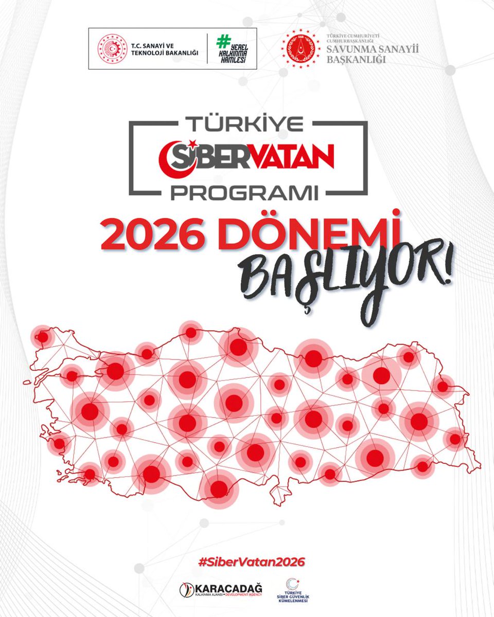 KaracadagKA's tweet photo. ⚡ Siber Vatan 2026 Dönemi Tüm Türkiye’de!
Dijital dünyanın görünmez cephesinde yepyeni bir dönem başlıyor…

Sanayi ve Teknoloji Bakanlığı ile Savunma Sanayii Başkanlığı iş birliğinde, Kalkınma Ajansları koordinasyonunda yürütülen Siber Vatan Programı 2026, genç yetenekleri dijital savunmanın öncüleri yapıyor.

#Diyarbakır ve #Şanlıurfa’dan gençler, T��rkiye’nin dijital savunmasında yerinizi almaya hazır mısınız?

🎯 Çevrim içi eğitimlerle siber dünyanın kapılarını arala,

🧠 Yüz yüze eğitimlerle becerini keskinleştir,

🧪 Uygulamalı laboratuvarlarda gücünü göster,

⚔️ CTF yarışmalarında farkını ortaya koy!

📍 Başvuru: https://t.co/y1ZzBKKj1N

⏰ Son Başvuru Tarihi: 15 Kasım 2025 🗓️

#SiberVatan2026 Dönemi başladı!

Bilgini güce dönüştür, yeteneğini göster, geleceği seninle yazalım!

@TCSanayi 
@SavunmaSanayii  
@siber_vatan 
@siberkume