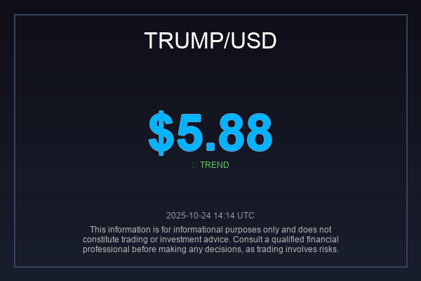 $TRUMP holding strong at $5.88. Is this the springboard for a bigger move? If you're feeling bullish, smash that retweet!  #TRUMPAnalysis #CryptoTrading #Altcoin