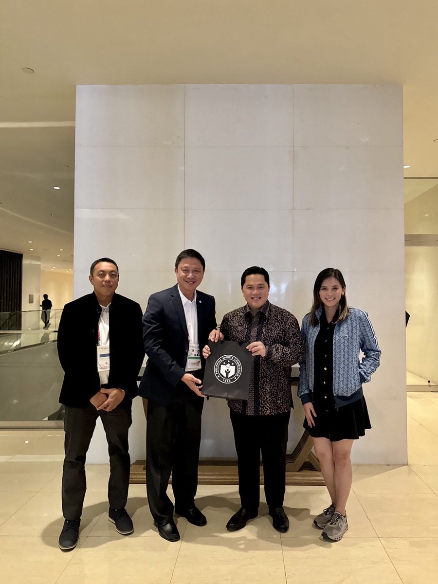 junavPSC's tweet photo. A landmark meeting between PSC Chairman Pato Gregorio and his long-time friend and ally, Indonesian Sports Minister Erick Thohir. https://t.co/Md070W6YRX